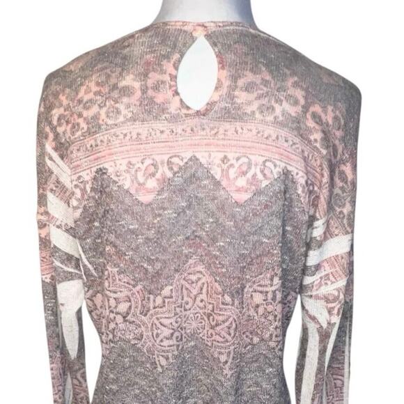 Perseption Concept women's XL boho Santa Fe stretchy knit tunic blouse USA - Picture 5 of 8